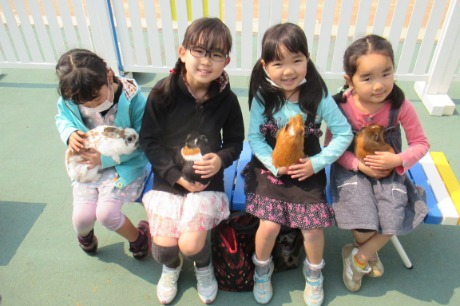 おでかけ動物園のひとコマ おでかけ動物園コンタクトするこどもたち