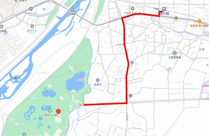 公園までのルート