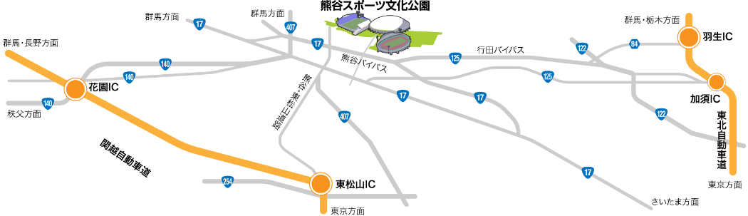 駐車場 アクセス 熊谷スポーツ文化公園 公益財団法人埼玉県公園緑地協会