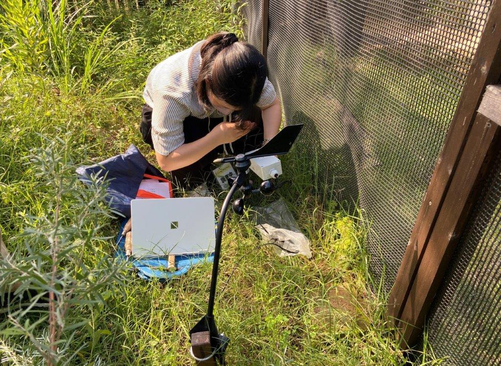 学生がデータ確認中