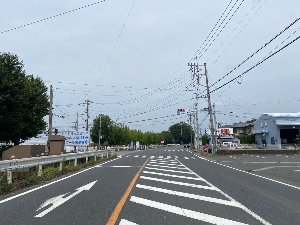 ↑① この信号を左折すると第一駐車場 (右側は中華料理店金再来)