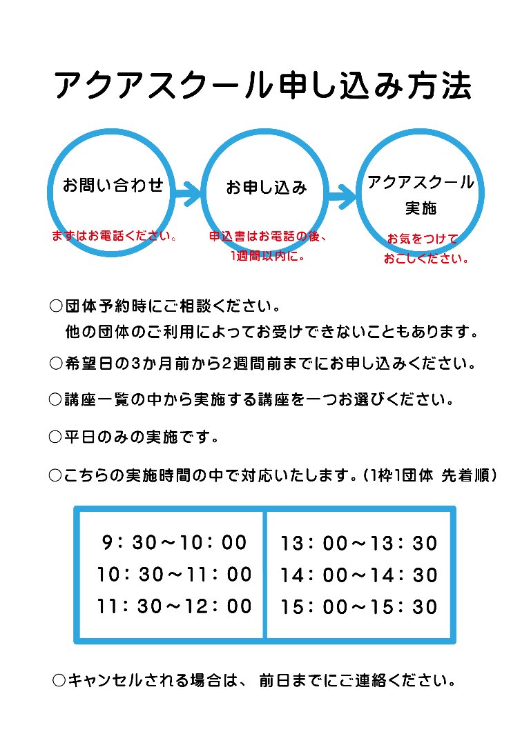 アクアスクールの申し込み方法